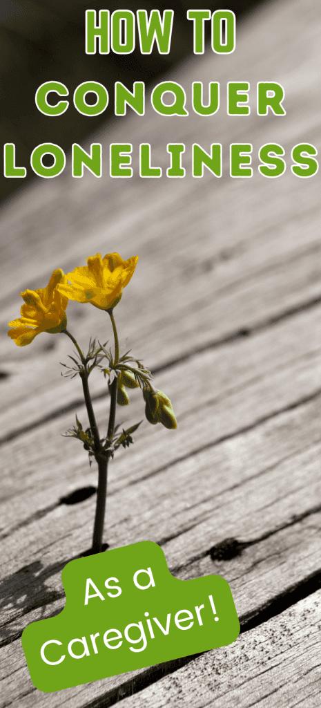 A single weed growing up through a hole in a wooden board for post about how caregivers conquer being lonely or jealous