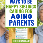 mother & adult children -5 Tips to be Happy Siblings Caring for Aging Parents