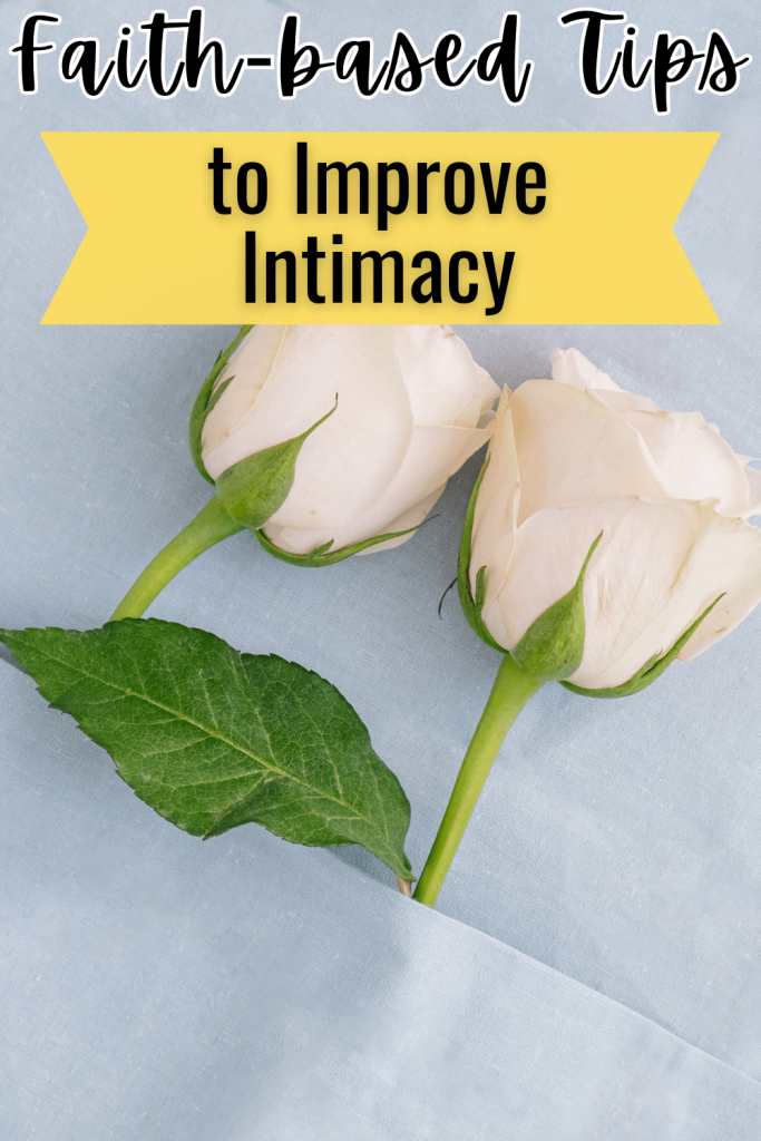Two while roses appearing tucked into sheets for post self-care protects intimacy