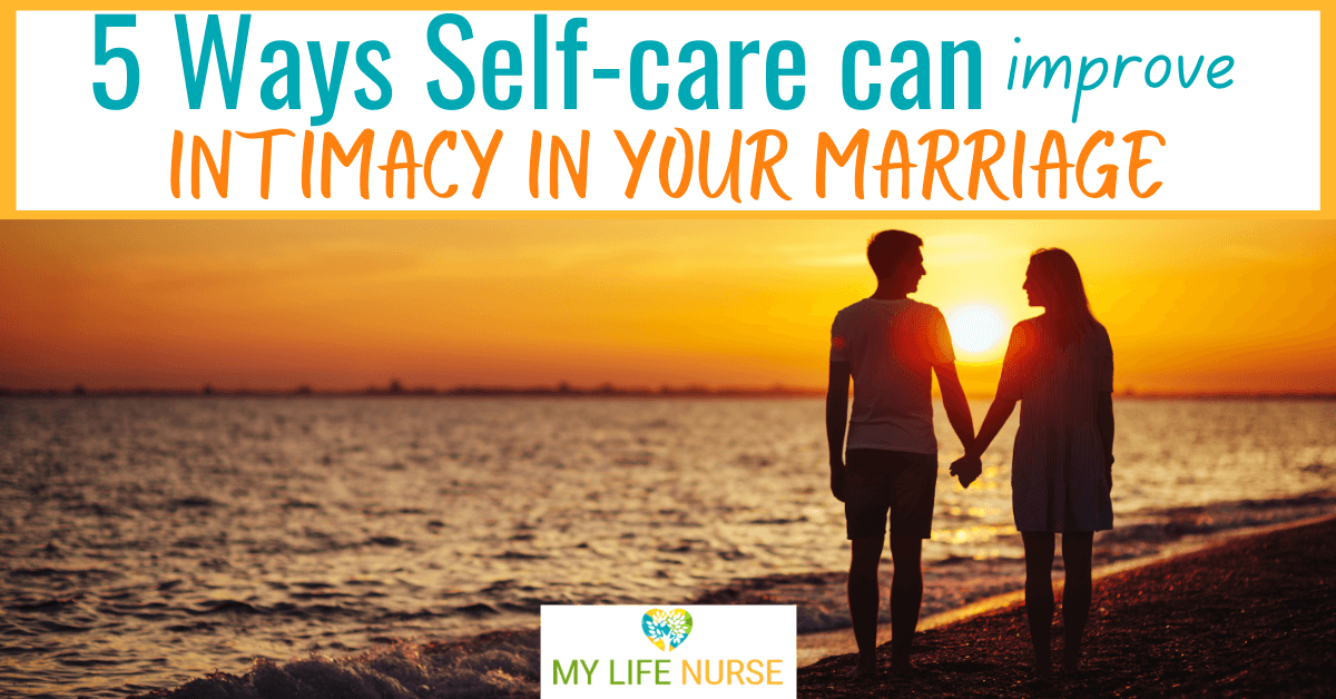 couple holding hands while walking on a beach during sunset for post called 5 ways self-care can improve intimacy in your marriage