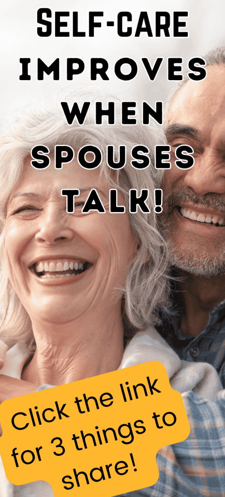 happy middle-aged married couple for post called communication in marriage can improve self-care routines.