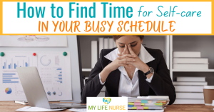 busy stressed woman with her head in her hands while looking at her busy schedule for post How to Find Time for Self-care in Your Busy Schedule