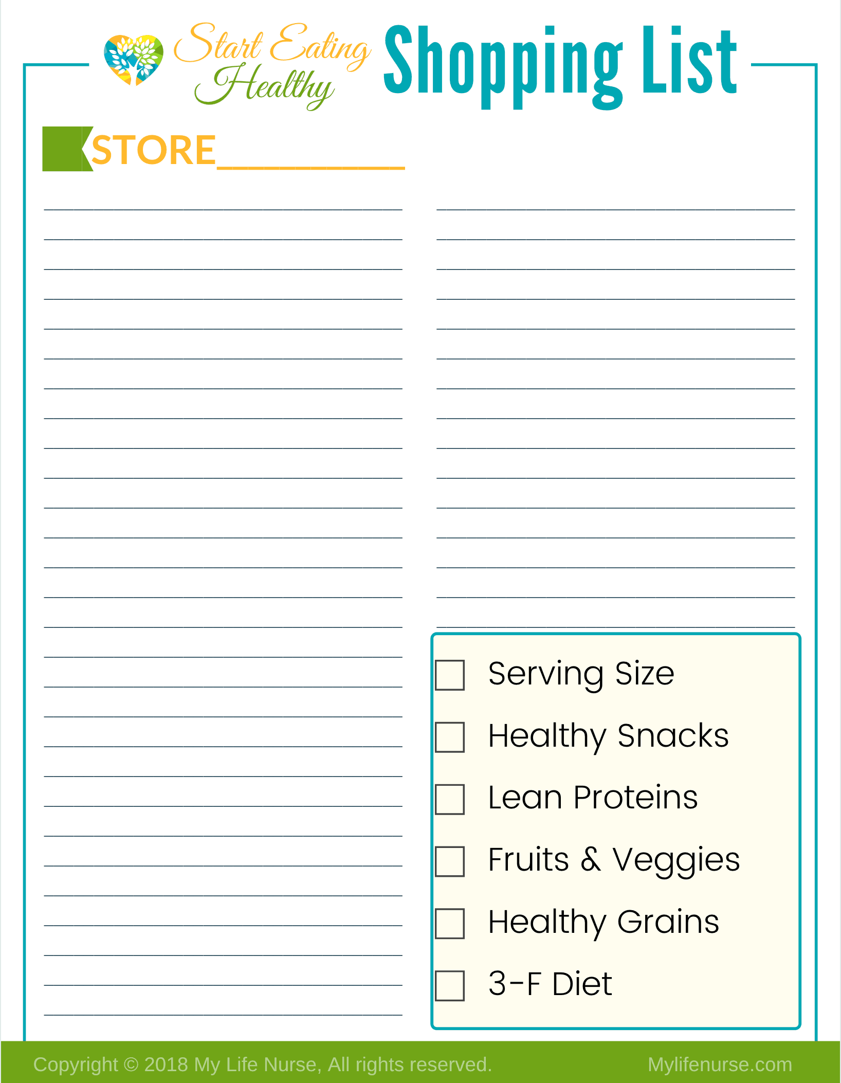 Where to Start Eating Healthy Shopping List - My Life Nurse