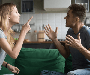 young couple arguing