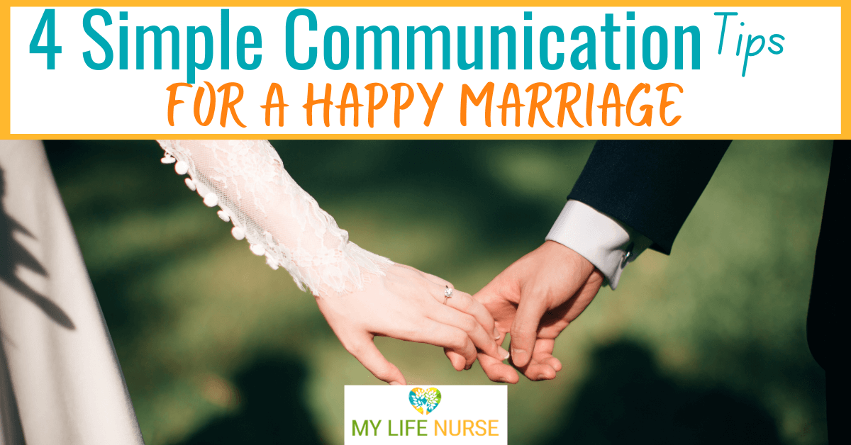 bride and groom hands together for post called 4 simple communication tips for a happy marriage