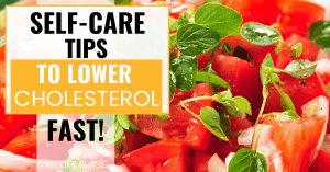 up close on tomato and lettuce salad - 7 self-care tips to lower cholesterol fast