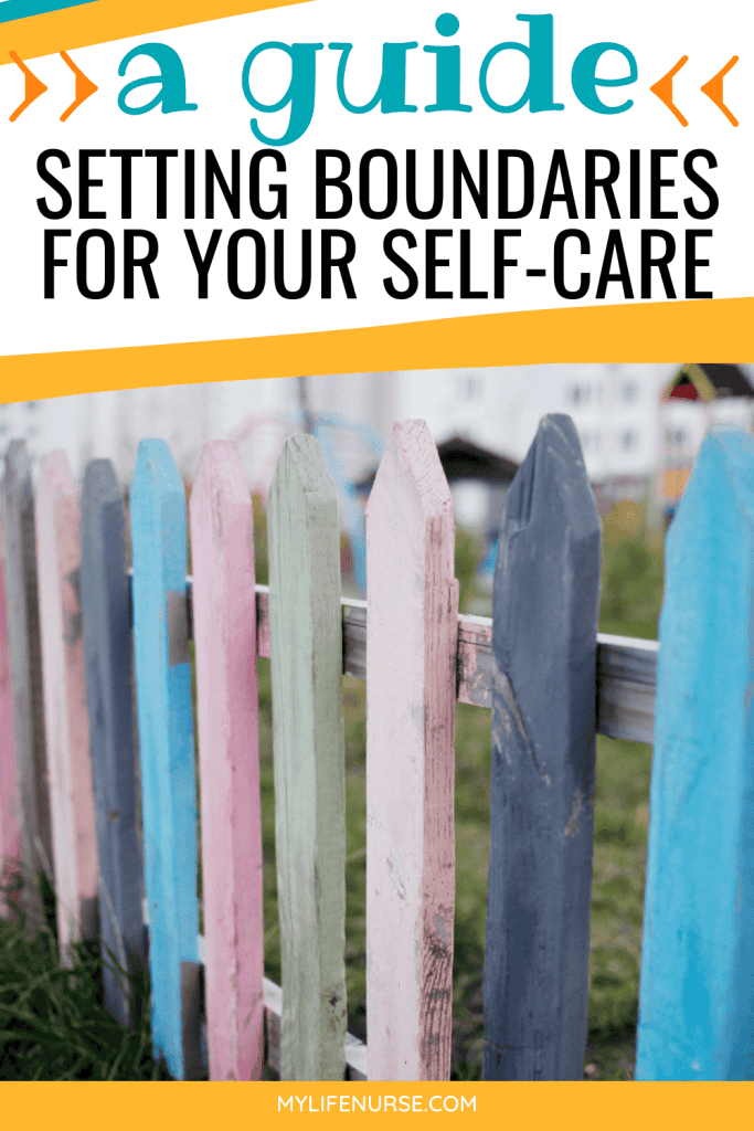 a picket fence with each board painted either light blue, light pink, dark blue, dark pink or green to represent a boundary line for the post A Guide to setting healthy boundaries for self-care