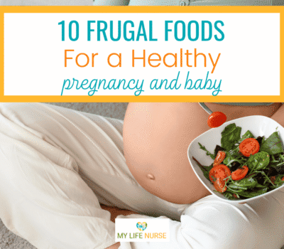 torso of a pregnant woman sitting on the floor while eating a salad